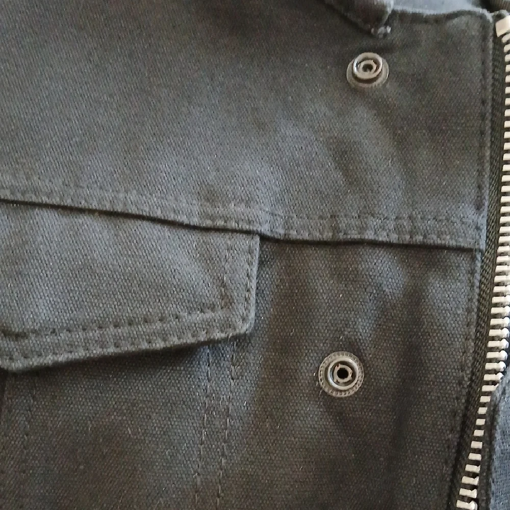 Motorcycle Men's Classic Black Canvas Vest - Picture 5 of 5